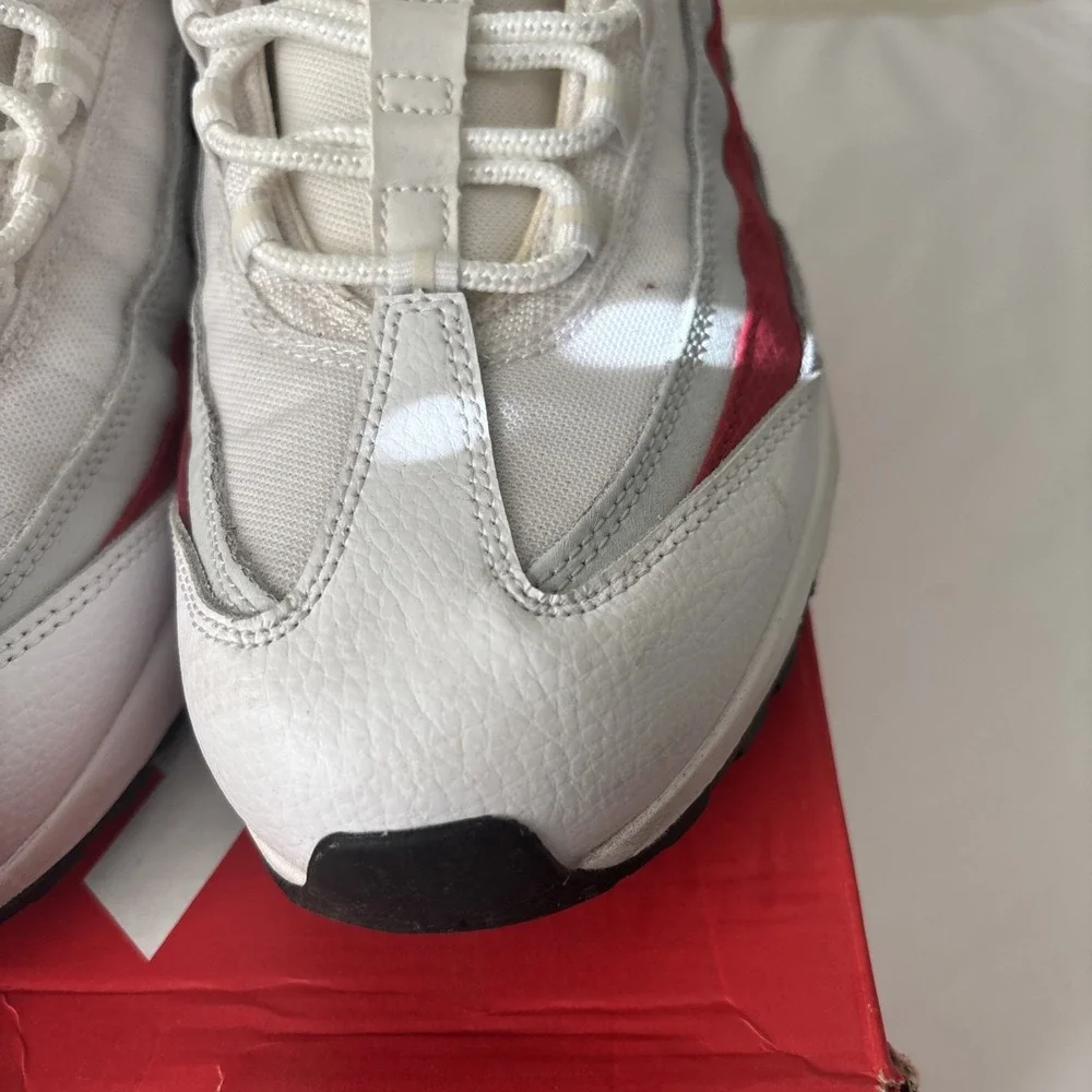 Nike Air Max 95 Essential White‎ Varsity Red Size 13 black Swoosh